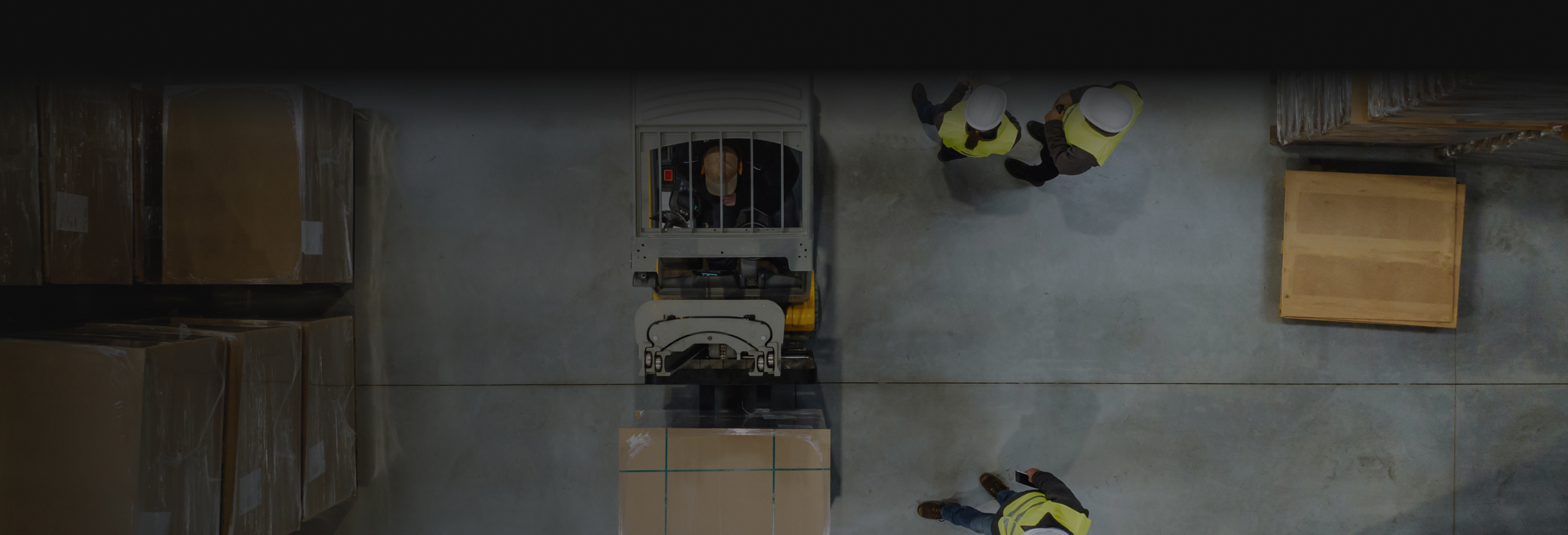 Modern warehouse distribution center with workers